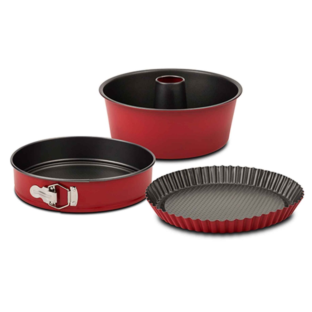 Φόρμες Κέικ & Τάρτας Σετ 3 τμχ Ατσάλινες Αντικολλητικές Nava 10-103-301 - 