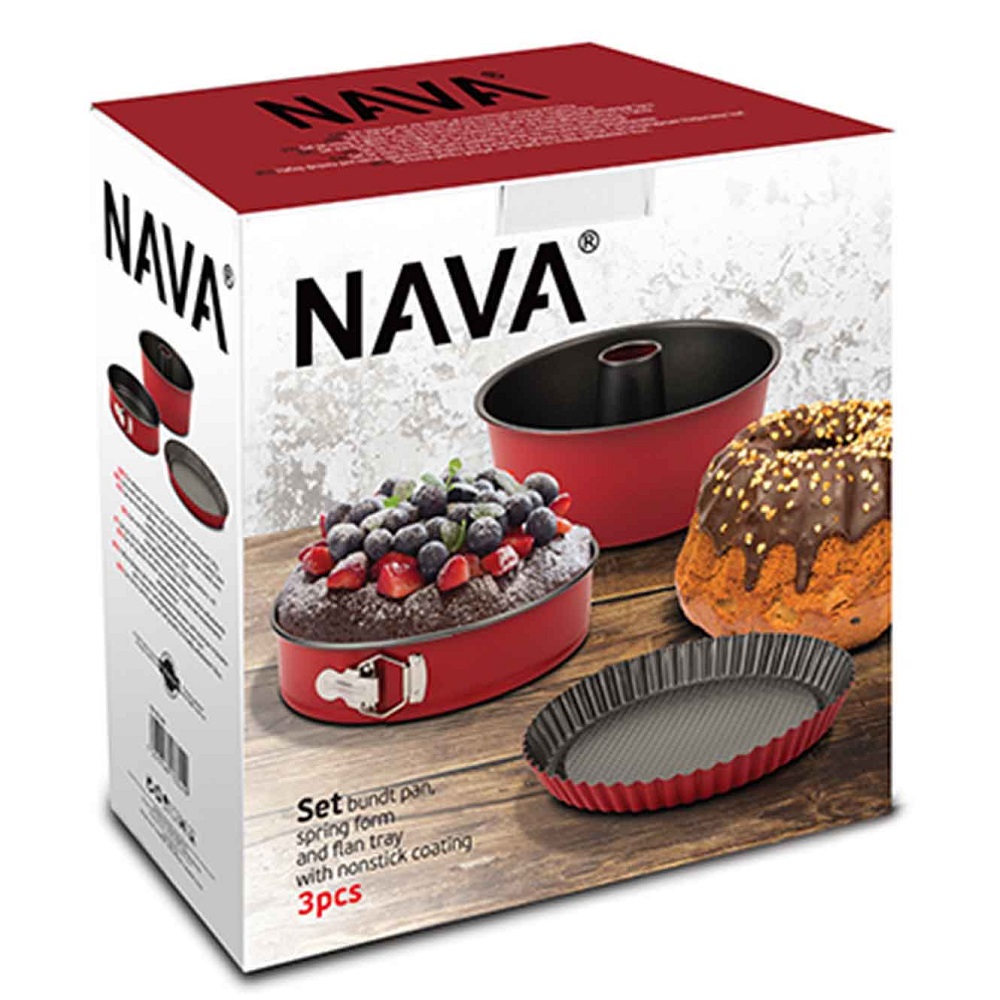Φόρμες Κέικ & Τάρτας Σετ 3 τμχ Ατσάλινες Αντικολλητικές Nava 10-103-301 - 5