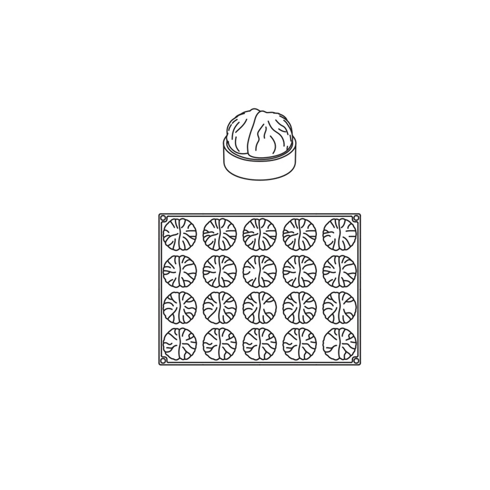 Φόρμα Σιλικόνης Pavoflex Marron Ø60x35mm 20 Θέσεων 65ml Pavoni PX4357 - 3