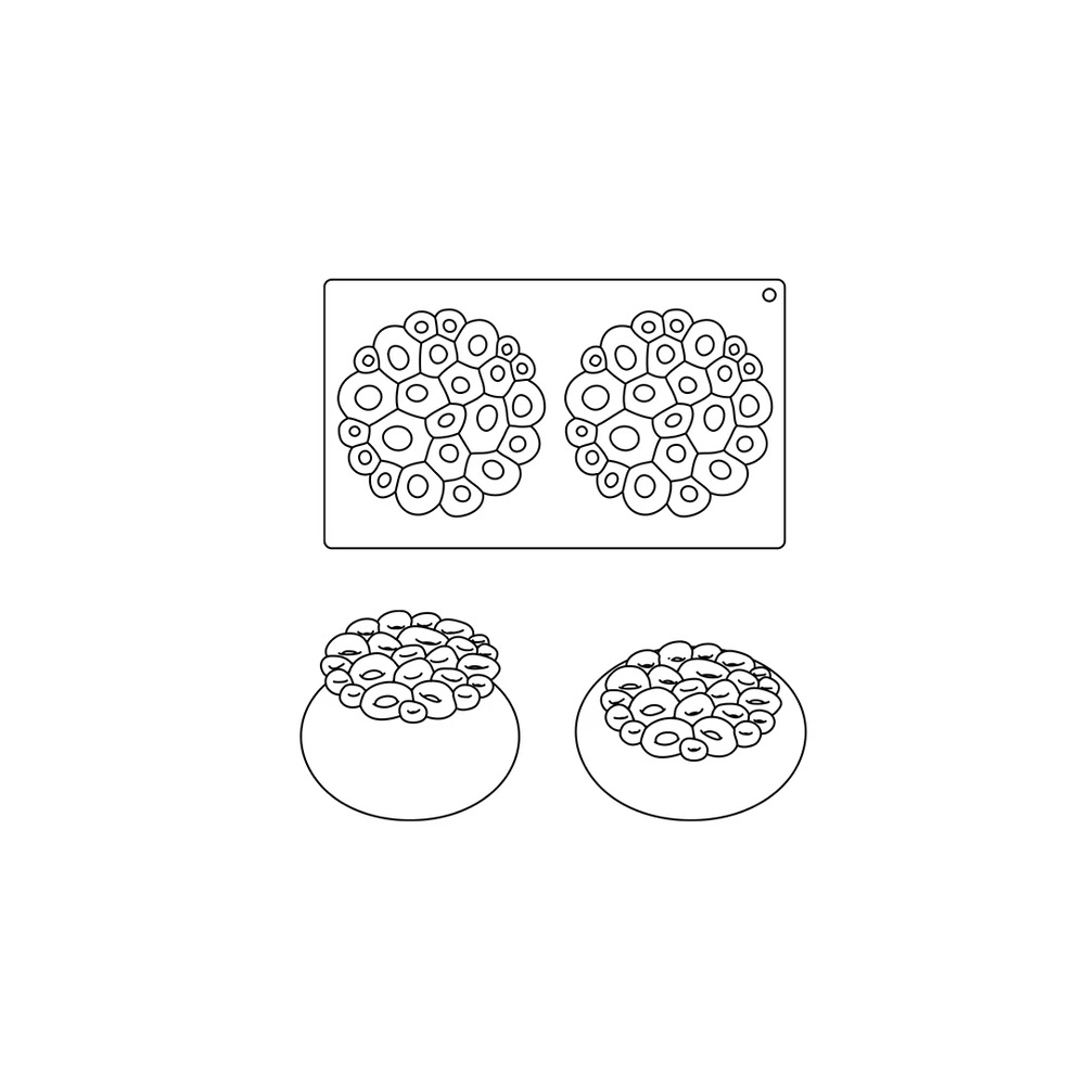 Φόρμα Σιλικόνης Platinum Διακόσμησης Ø135x15mm Pavoni Coral TOP09 - 3