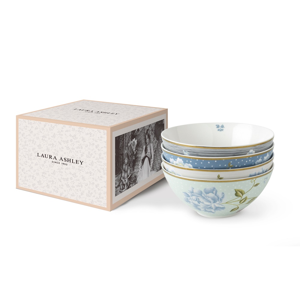 Μπολάκια Πορσελάνης Φ16,4xH7,5cm 720ml Σετ 4 τμχ Σε Κουτί Δώρου Heritage Laura Ashley LA182817 - 2