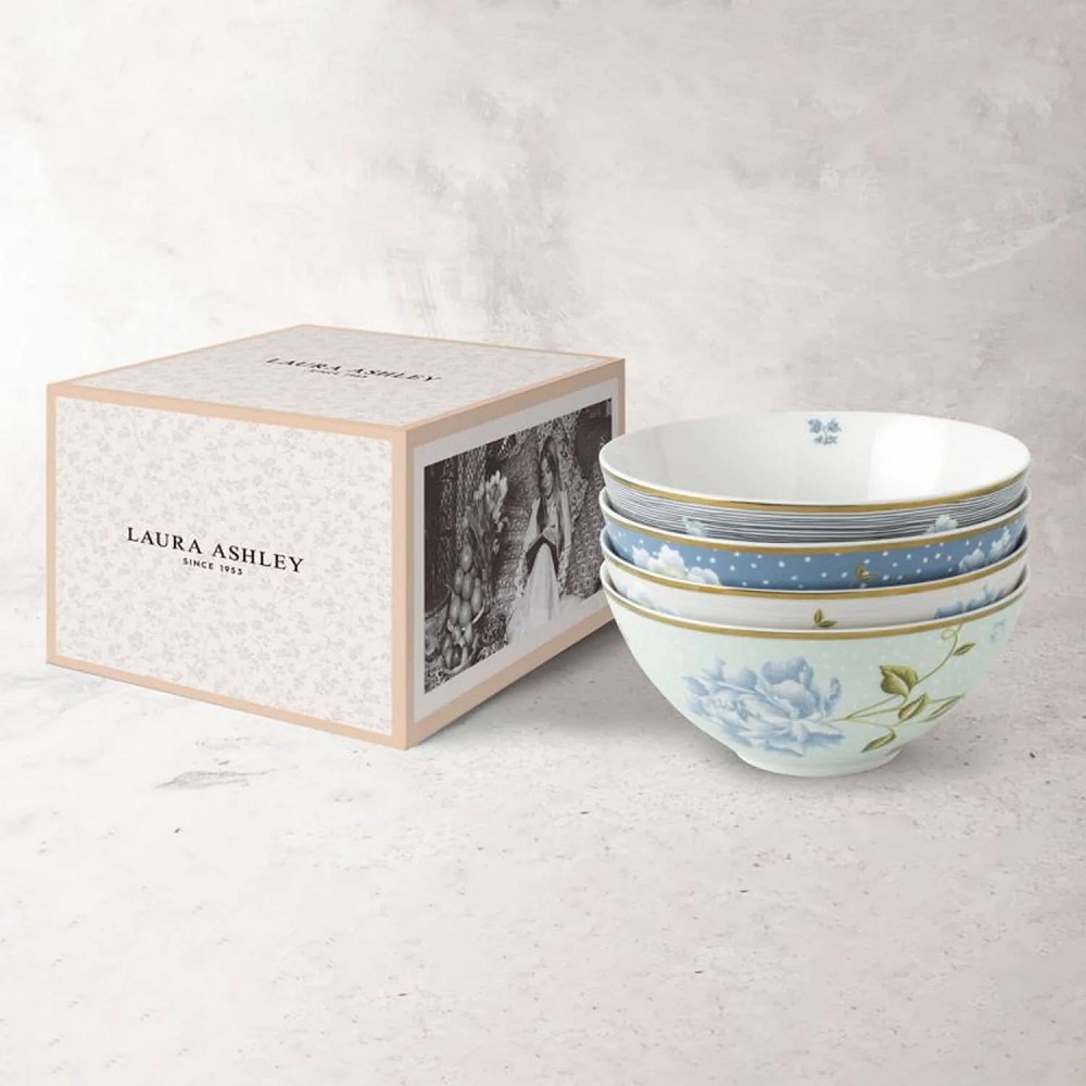 Μπολάκια Πορσελάνης Φ16,4xH7,5cm 720ml Σετ 4 τμχ Σε Κουτί Δώρου Heritage Laura Ashley LA182817 - 4