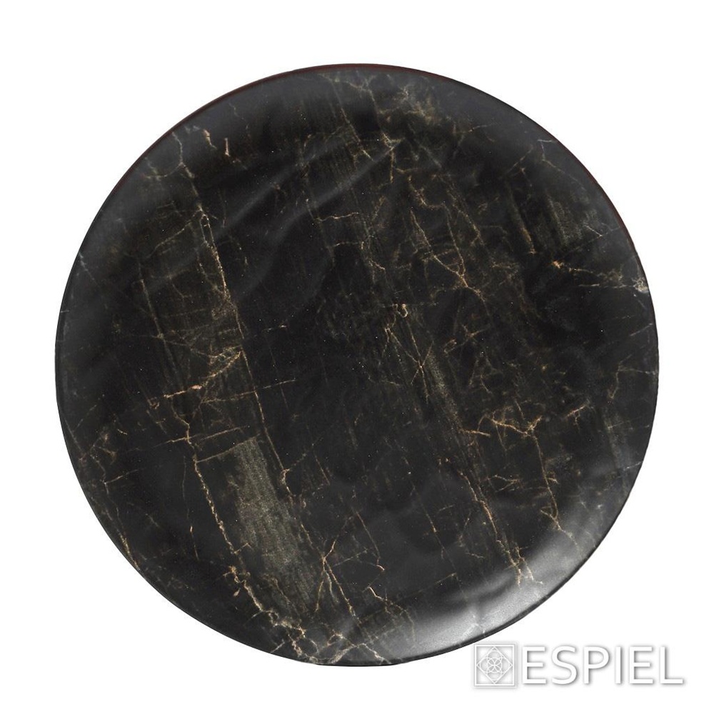 Πιάτο Ρηχό Στρογγυλό Μαύρο 21εκ Hybrid Black Wood Μελαμίνης TRIA HWM743 - 2
