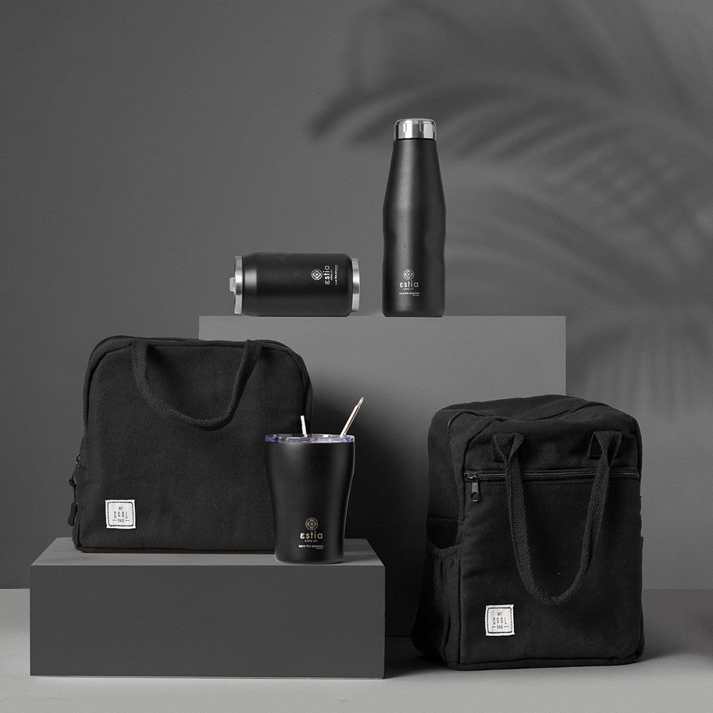 Ποτήρι Ισοθερμικό Μidnight Black Διπλού Τοιχώματος Ανοξείδωτο 18/8 350ml & Ανοξείδωτο Καλαμάκι & Βουρτσάκι Καθαρισμού Save the Aegean εstia Home Art 01-12083 - 5