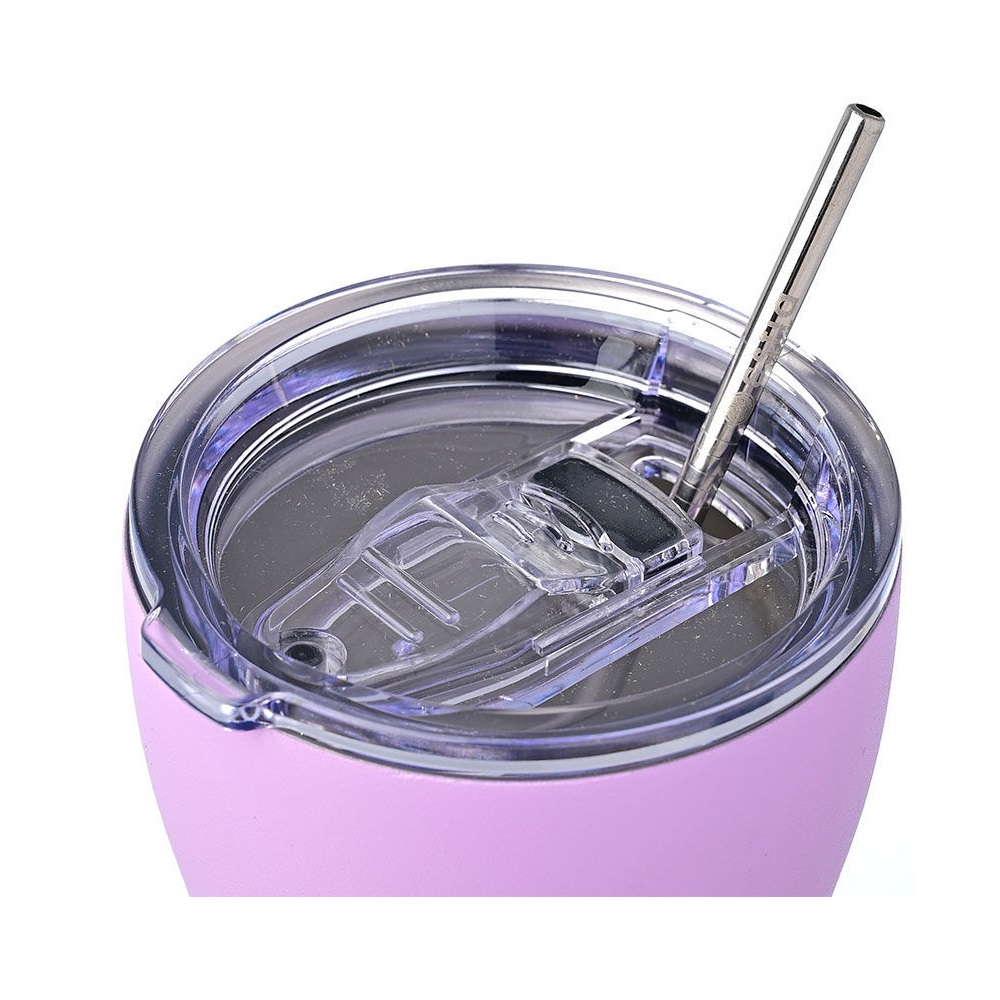 Ποτήρι Ισοθερμικό Lavender Purple Διπλού Τοιχώματος Ανοξείδωτο 18/8 350ml & Ανοξείδωτο Καλαμάκι & Βουρτσάκι Καθαρισμού Save the Aegean εstia Home Art 01-12090 - 4