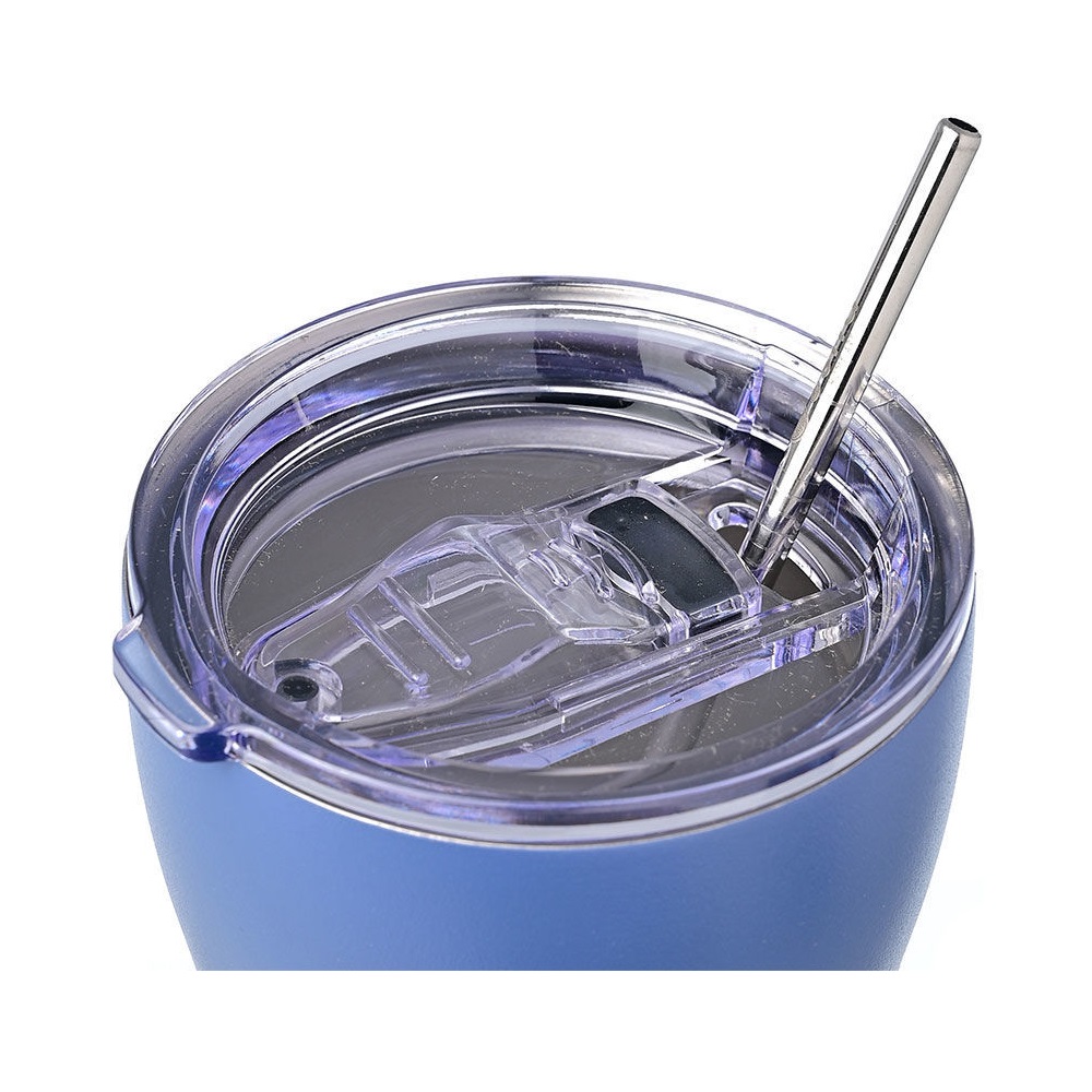 Ποτήρι Ισοθερμικό Denim Blue Διπλού Τοιχώματος Ανοξείδωτο 18/8 350ml & Ανοξείδωτο Καλαμάκι & Βουρτσάκι Καθαρισμού Save the Aegean εstia Home Art 01-12182 - 4