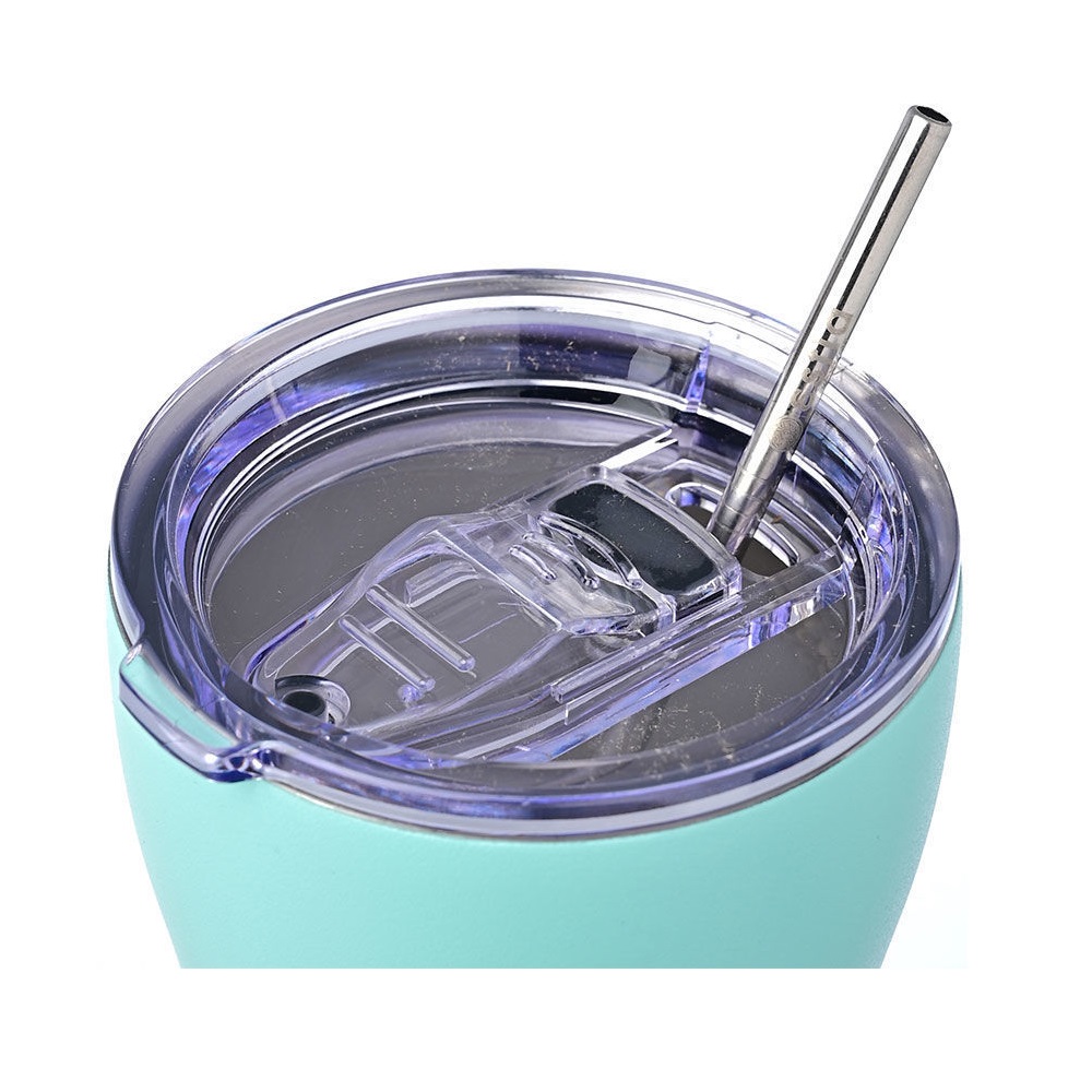 Ποτήρι Ισοθερμικό Bermuda Green Διπλού Τοιχώματος Ανοξείδωτο 18/8 350ml & Ανοξείδωτο Καλαμάκι & Βουρτσάκι Καθαρισμού Save the Aegean εstia Home Art 01-12106 - 4