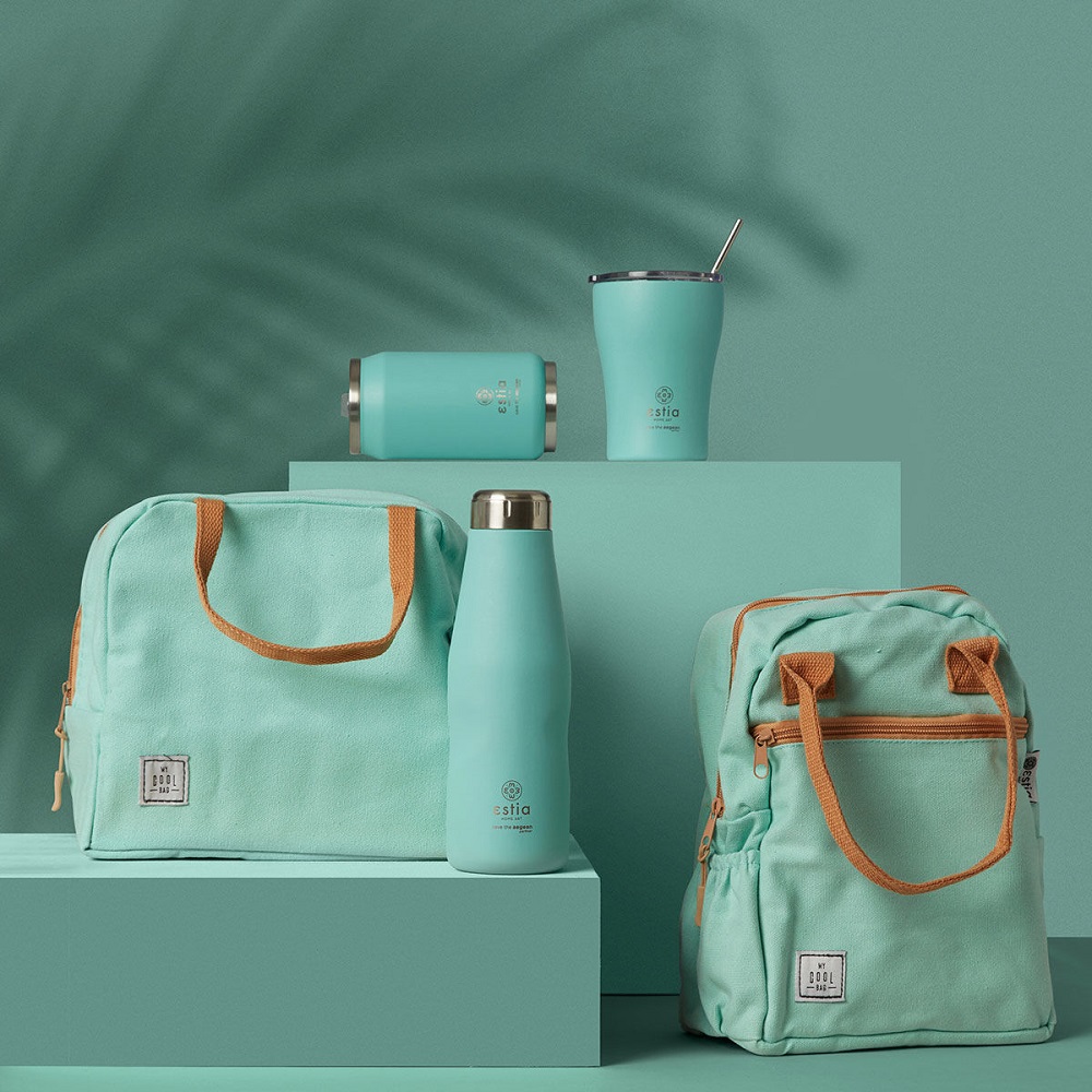 Ποτήρι Ισοθερμικό Bermuda Green Διπλού Τοιχώματος Ανοξείδωτο 18/8 350ml & Ανοξείδωτο Καλαμάκι & Βουρτσάκι Καθαρισμού Save the Aegean εstia Home Art 01-12106 - 5