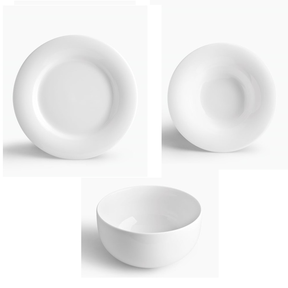 Σερβίτσιο Φαγητού Πορσελάνης Λευκό Σετ 20 Τεμαχίων Plus Ionia 3182274 - 2