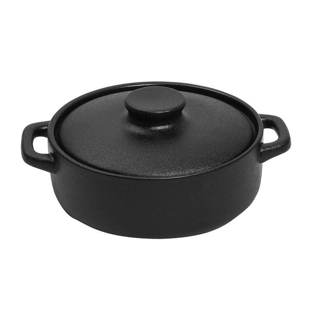 Κατσαρόλα Σερβιρίσματος Ρηχή Stoneware Μαύρη 30x23,5xH7,8cm Lava Espiel NOL103 - 1