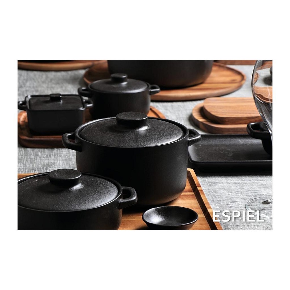 Κατσαρόλα Σερβιρίσματος Ρηχή Stoneware Μαύρη 30x23,5xH7,8cm Lava Espiel NOL103 - 4