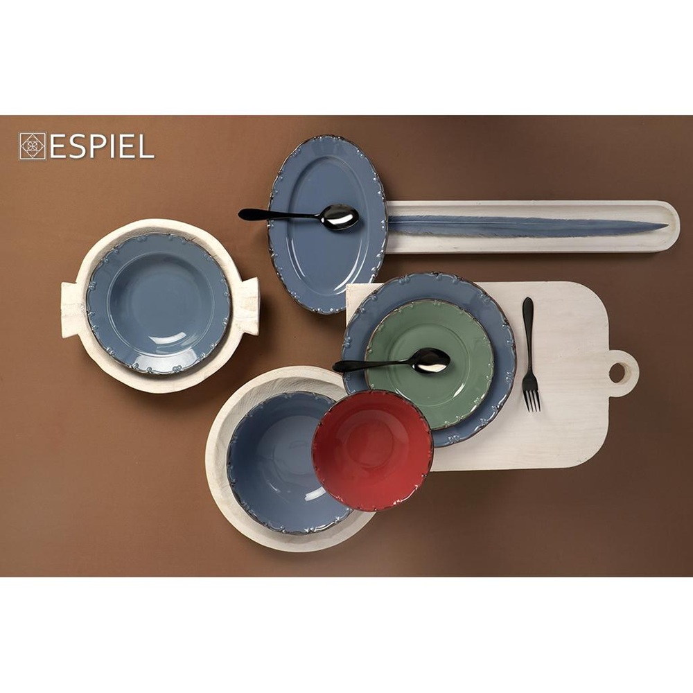 Σαλατιέρα Πράσινη με Καφέ Rim 25εκ – Liana Espiel TLU150K6 - 2