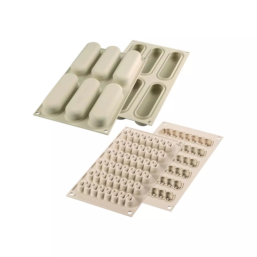 Κιτ Φόρμας Σιλικόνης Platinum 6 Θέσεων 130x38x46mm 140ml Pop Eclair Silikomart 25.275.13.0065 - 2