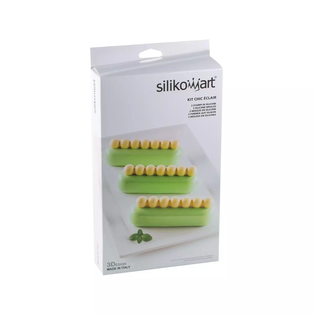 Κιτ Φόρμας Σιλικόνης Platinum 6 Θέσεων 130x38x44mm 140ml Chic Eclair Silikomart 25.284.13.0065 - 