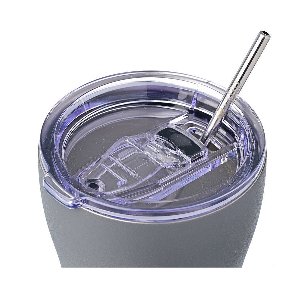 Ποτήρι Ισοθερμικό Fjord Grey Διπλού Τοιχώματος Ανοξείδωτο 18/8 350ml & Ανοξείδωτο Καλαμάκι & Βουρτσάκι Καθαρισμού Save the Aegean εstia Home Art 01-12441 - 4