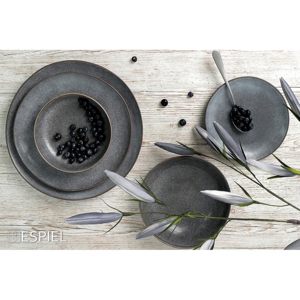 Πιάτο Βαθύ Stoneware Γκρι 22x5cm Etna Grey Espiel FRL105 - 2