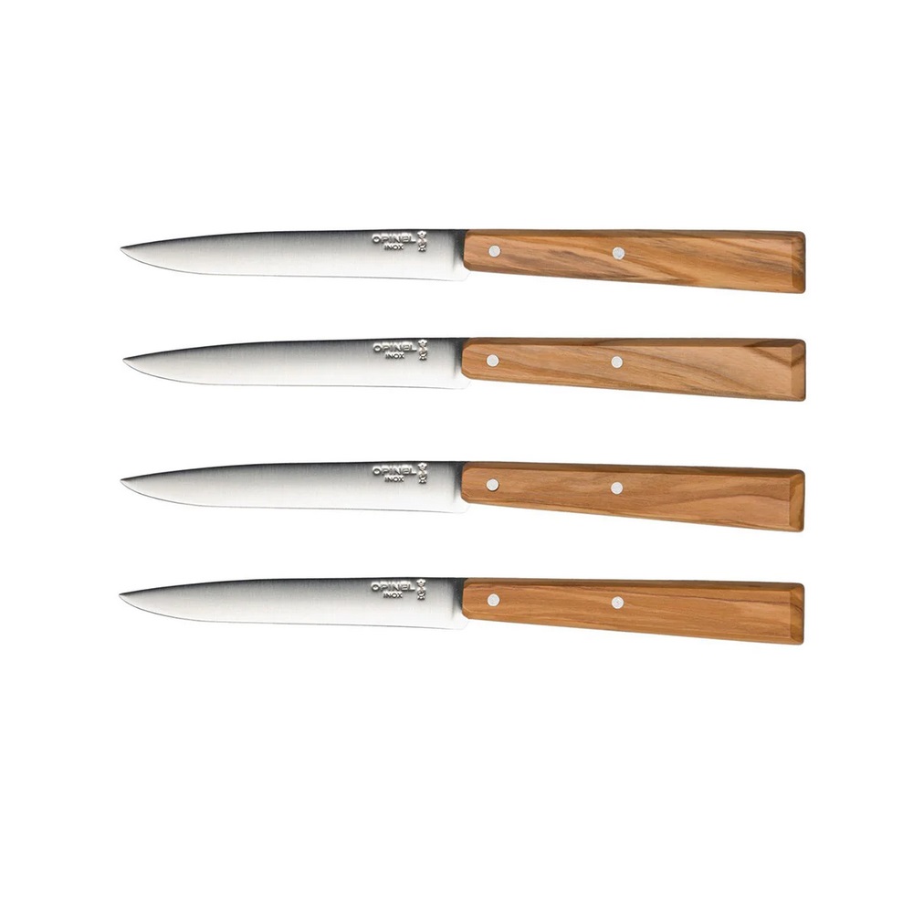Μαχαίρια Steak Κουτί 4 Τεμαχίων 10,16cm Ατσάλι Sandvik 12C27 Bon Appétit Olive Wood Opinel 001515 - 2
