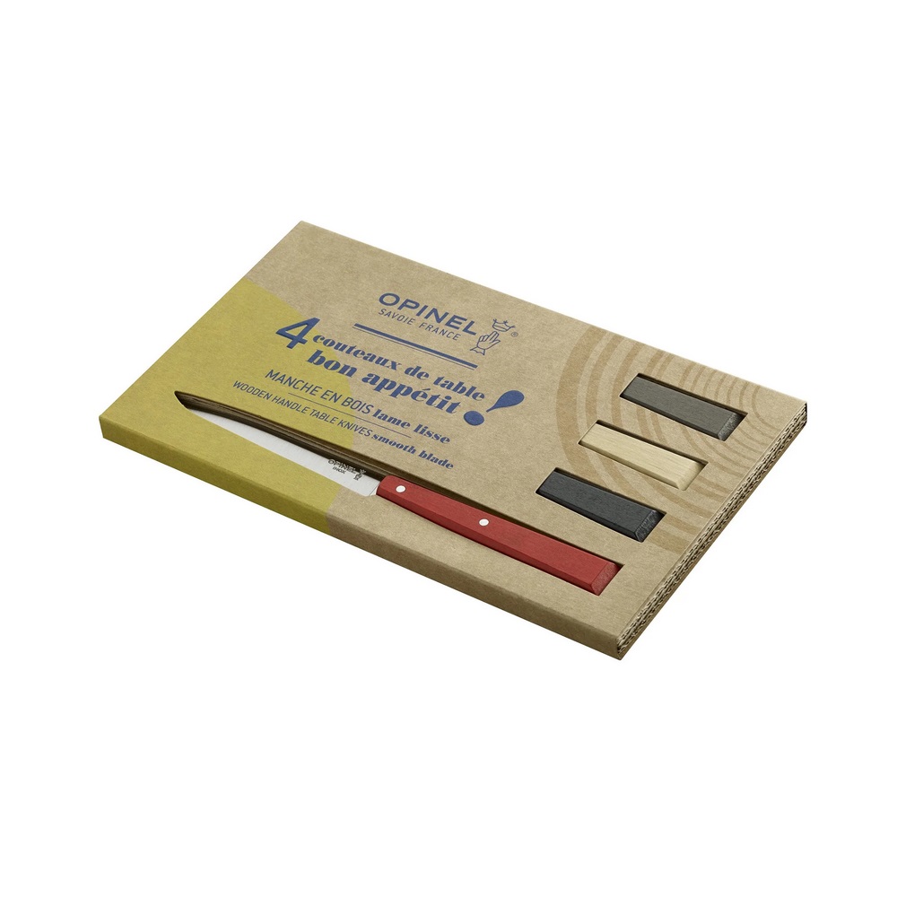 Μαχαίρια Steak Κουτί 4 Τεμαχίων 10,16cm Ατσάλι Sandvik 12C27 Bon Appétit Loft Opinel 001534 - 