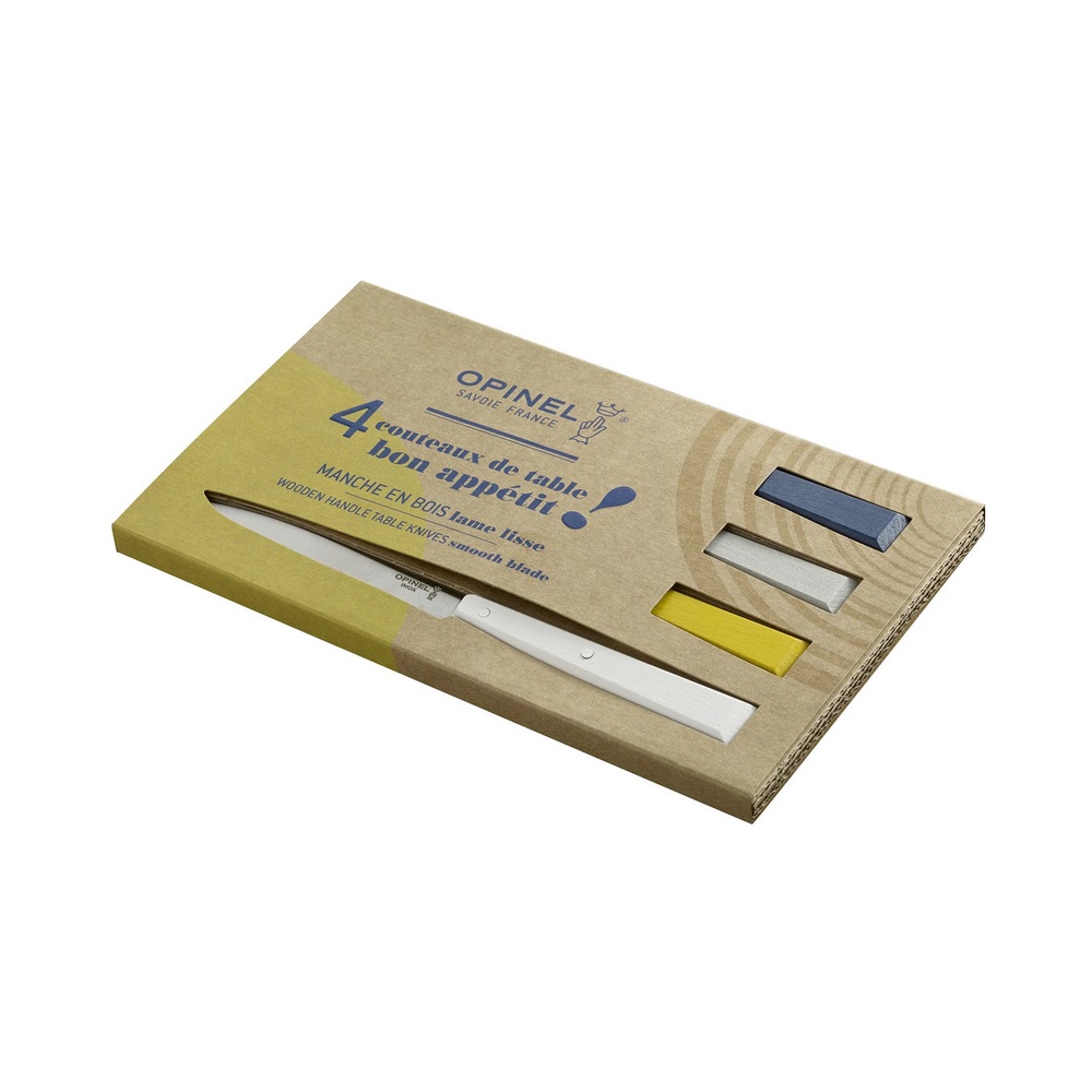 Μαχαίρια Steak Κουτί 4 Τεμαχίων 10,16cm Ατσάλι Sandvik 12C27 Bon Appétit Celeste Opinel 002040 - 