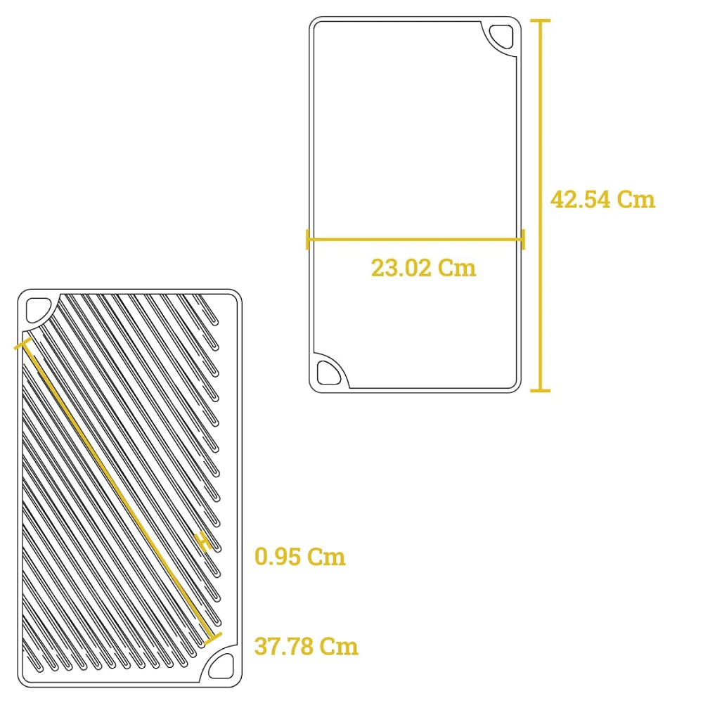 Επιφάνεια Ψησίματος Μαντεμένια Διπλής Όψης Σχάρα / Πλάκα 42,54x24,13xH1,57cm Lodge LDP3 - 5