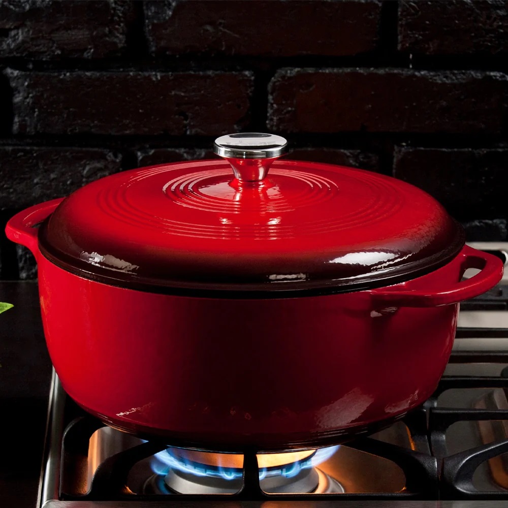 Κατσαρόλα - Γάστρα Μαντεμένια Εμαγιέ 5,68Lt Red 6 Quart Essential Enamel Lodge EC6D43 - 3