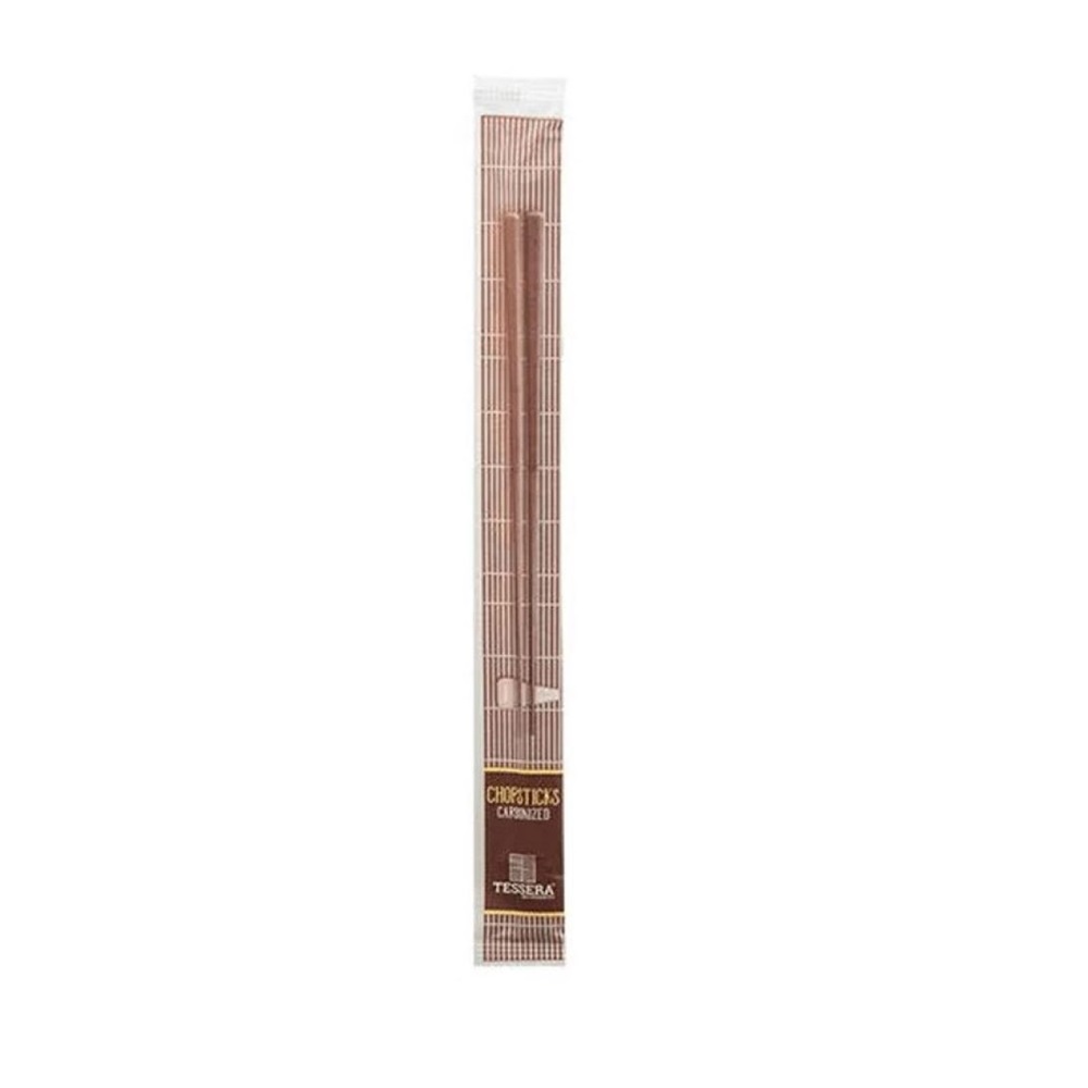 Ξυλάκια - Chopsticks Bamboo 23cm Συσκευασμένα 1/1 (πακέτο 100 ζεύγη) Premium Carbonized Tessera QA143BW - 