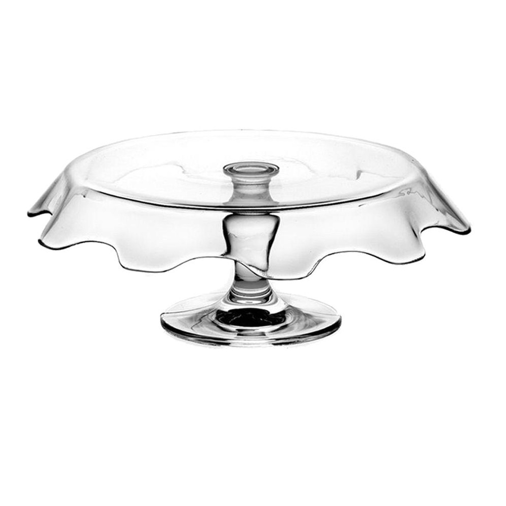 Γυάλινη Πιατέλα Σερβιρίσματος με Βάση - Υψος 15 εκ., Διάμετρος 32 εκ. "Splash" Pasabahce 95105-018 - 1