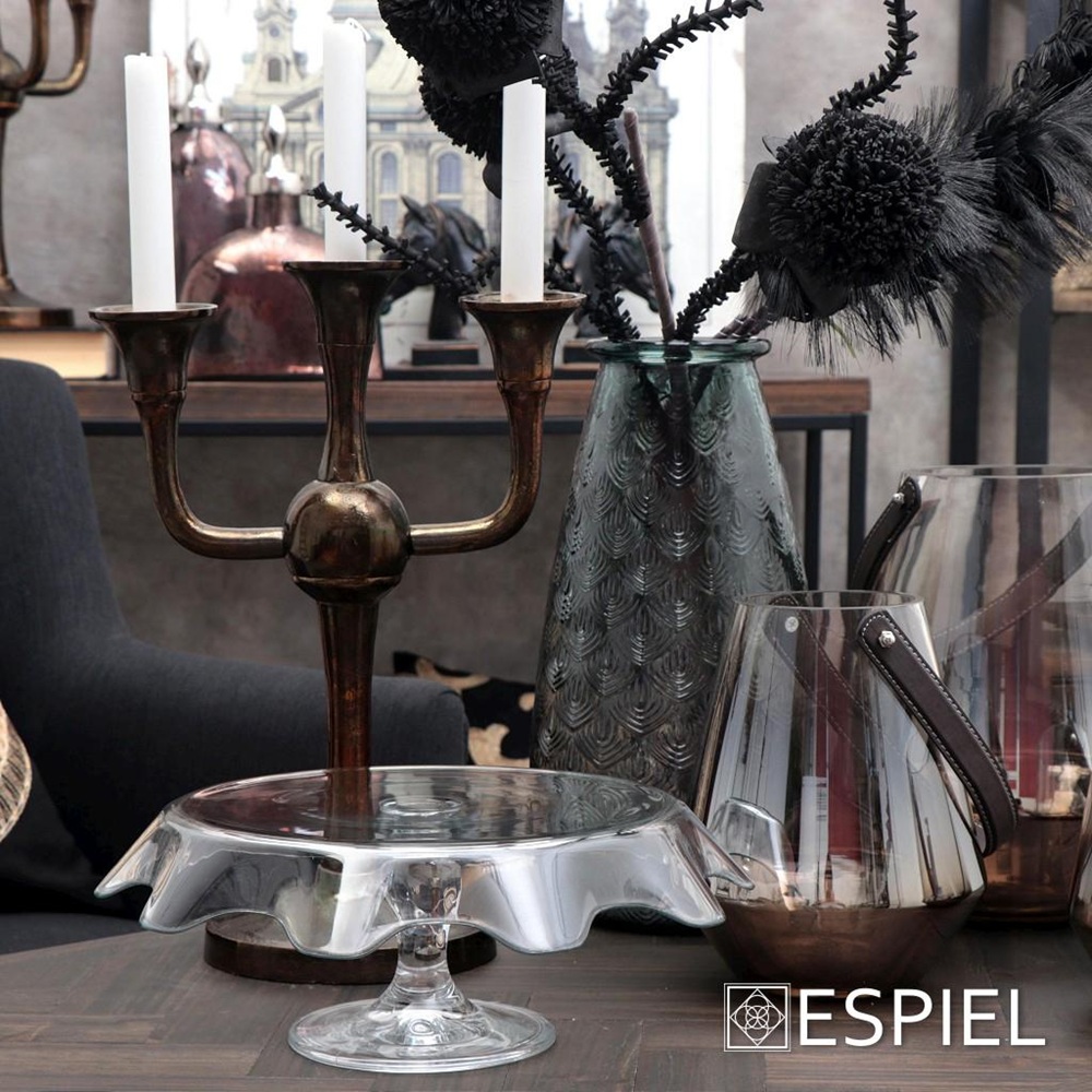 Γυάλινη Πιατέλα Σερβιρίσματος με Βάση - Υψος 15 εκ., Διάμετρος 32 εκ. "Splash" Pasabahce 95105-018 - 3