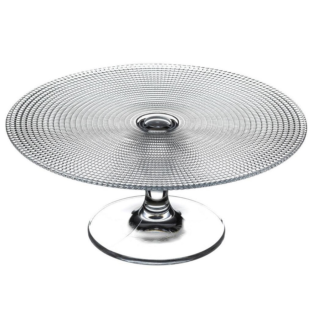 Τουρτιέρα Γυάλινη Με Πόδι Ανάγλυφη Φ28xH11,2cm Patisserie Pasabahce SP95240G1 - 1