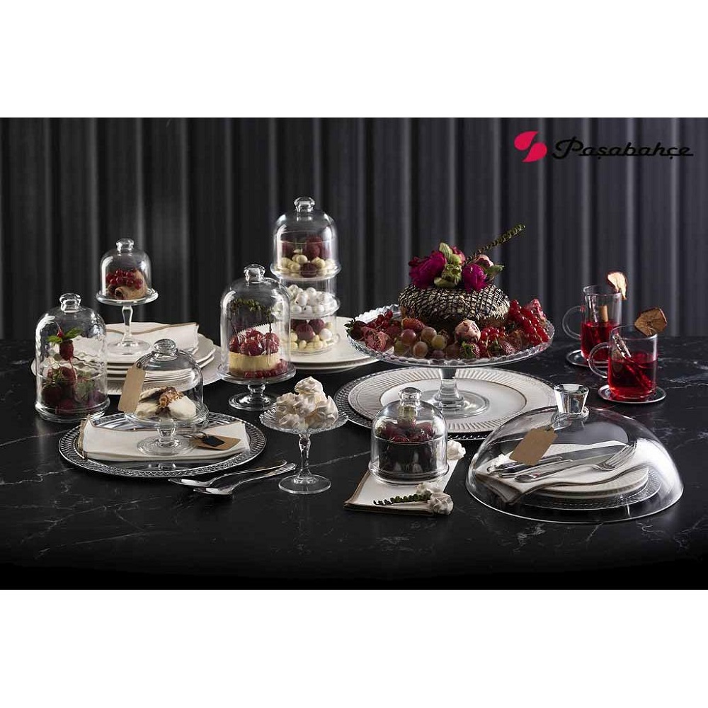 Τουρτιέρα Γυάλινη Με Πόδι Ανάγλυφη Φ28xH11,2cm Patisserie Pasabahce SP95240G1 - 2