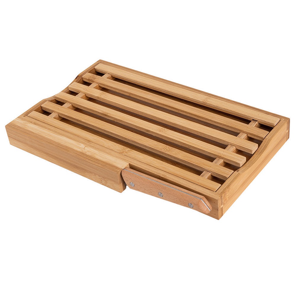 Επιφάνεια Κοπής Ψωμιού Με Μαχαίρι 35,5x22xH3,5cm Bamboo Essentials εstia Home Art 01-12946 - 2