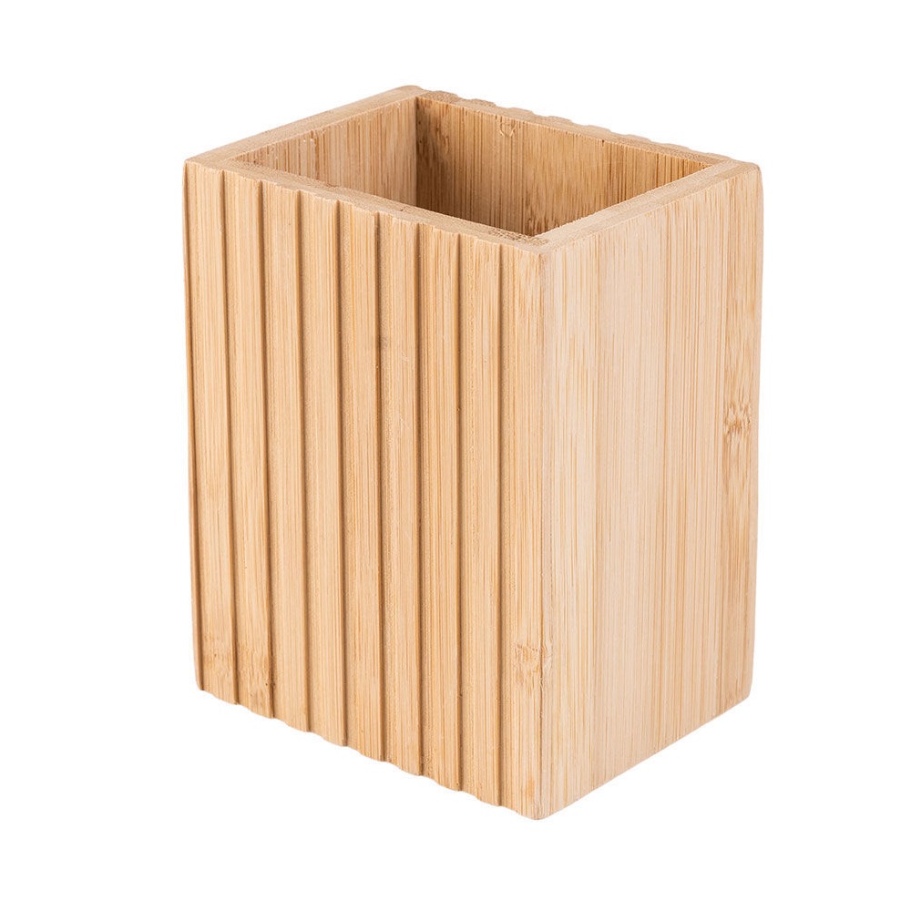 Ποτηράκι Τετράγωνο Μπάνιου 8,3x6,5xH10,3cm Bamboo Essentials εstia Home Art 02-13097 - 2