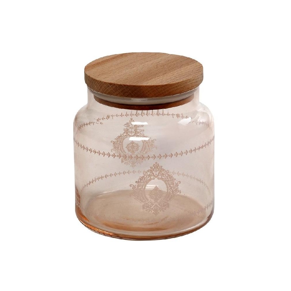Δοχείο Γυάλινο 635ml Με Καπάκι Φ10xH11cm Beige Helen Espiel RAB604 - 1