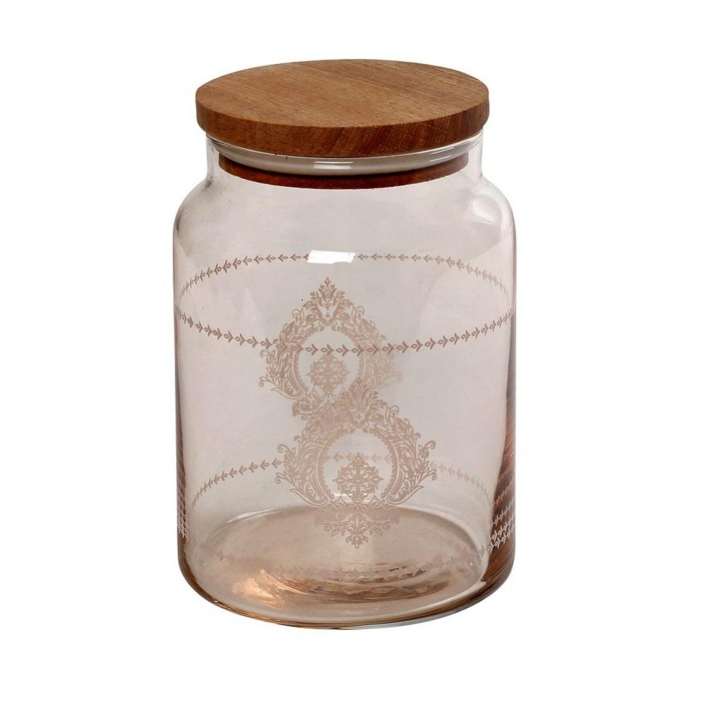 Δοχείο Γυάλινο 890ml Με Καπάκι Φ10xH14,5cm Beige Helen Espiel RAB605 - 1