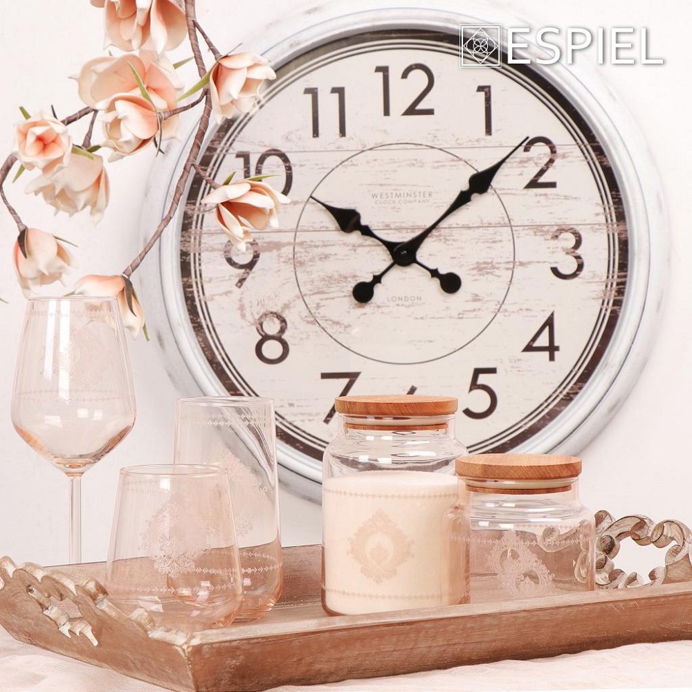 Δοχείο Γυάλινο 890ml Με Καπάκι Φ10xH14,5cm Beige Helen Espiel RAB605 - 2