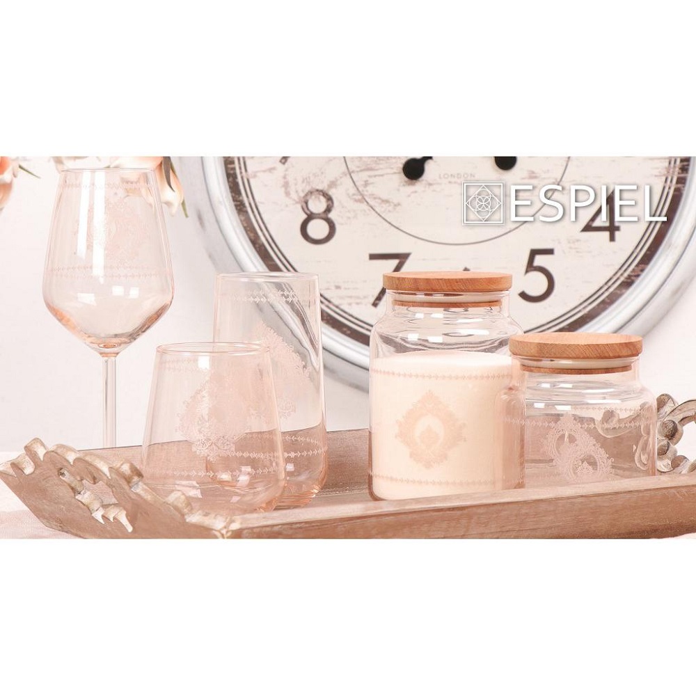 Δοχείο Γυάλινο 890ml Με Καπάκι Φ10xH14,5cm Beige Helen Espiel RAB605 - 3
