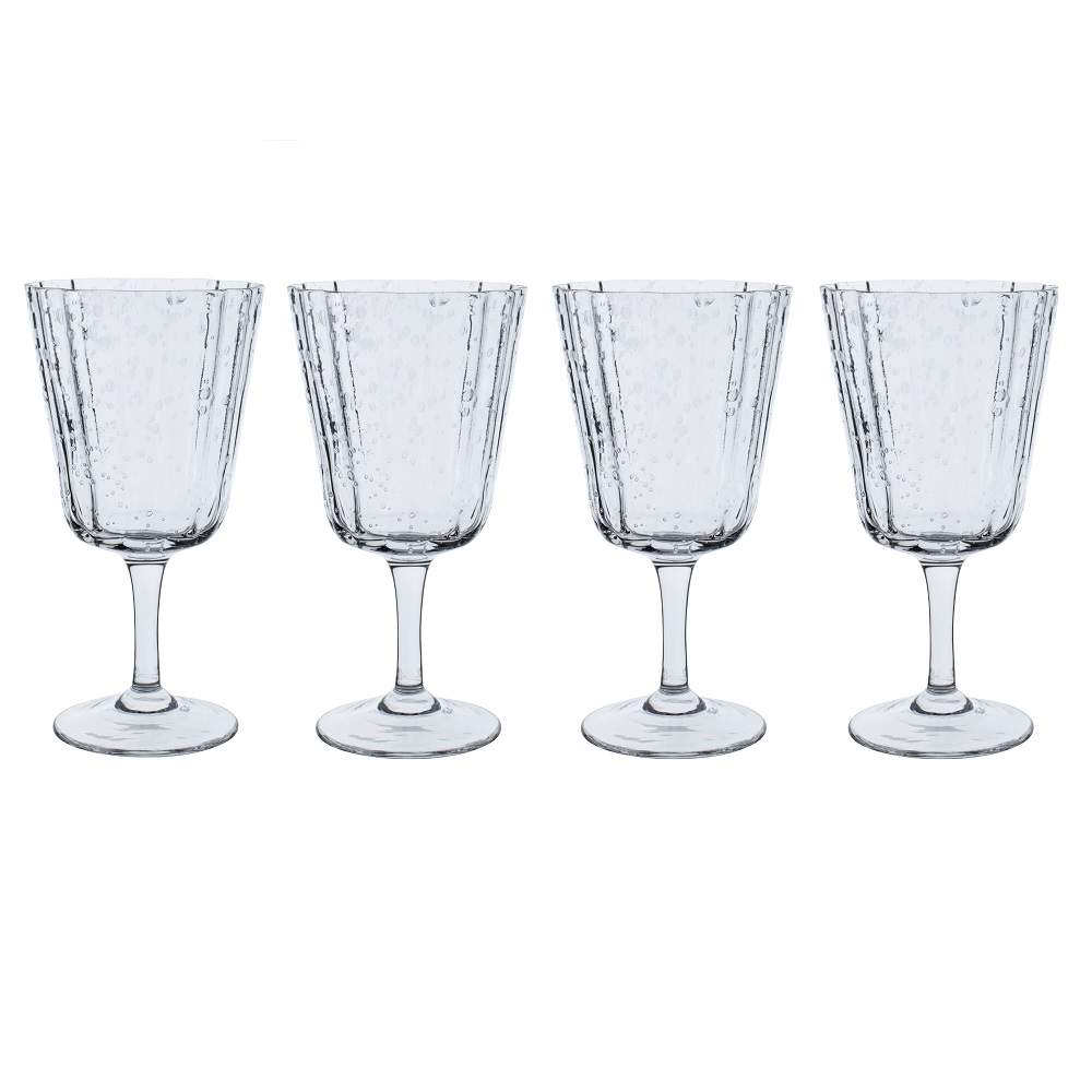 Ποτήρια Κρασιού 270ml Φ8,4xH16,3cm Φυσητό Γυαλί Σετ 4 τμχ Σε Συσκευασία Δώρου Laura Ashley LA183205 - 1