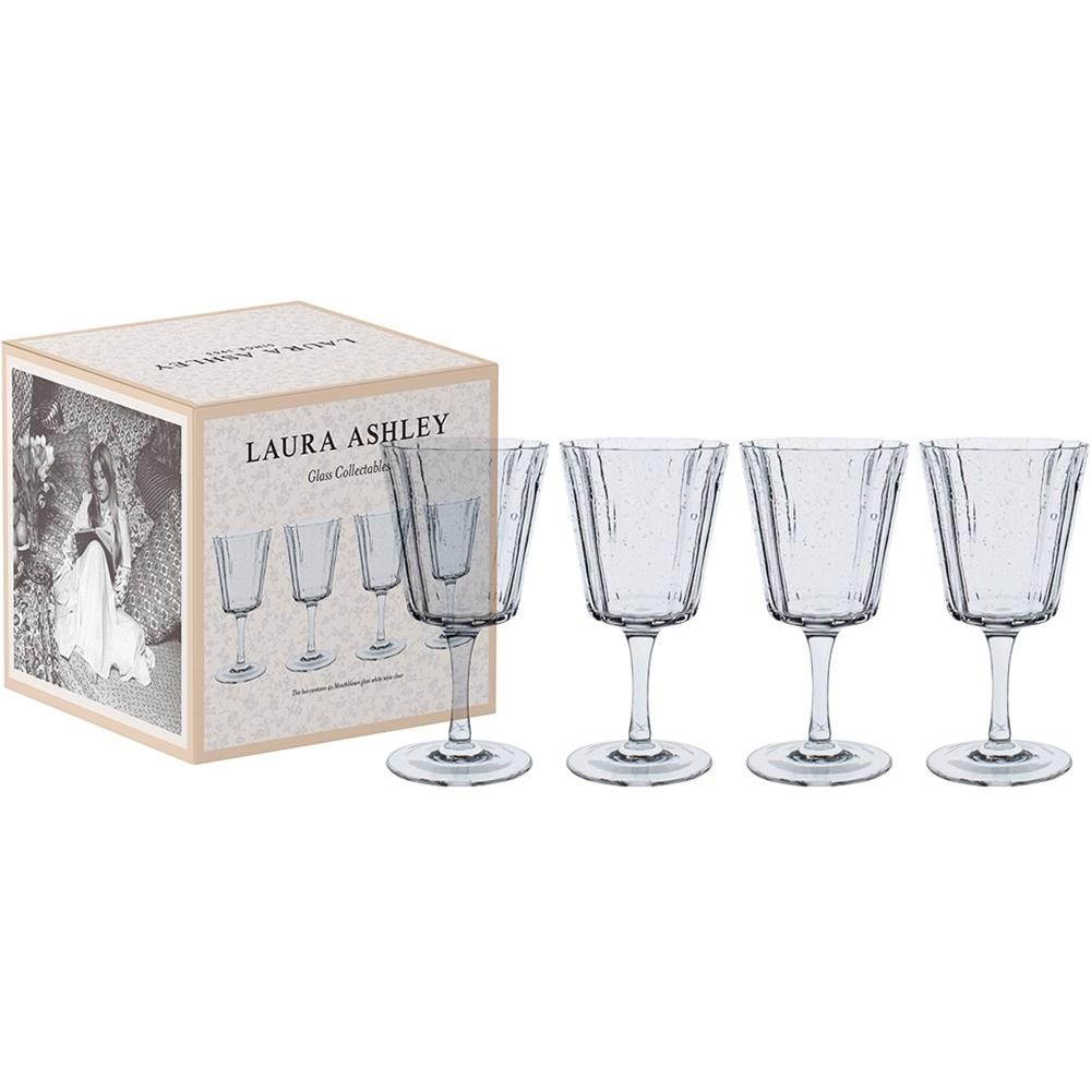 Ποτήρια Κρασιού 270ml Φ8,4xH16,3cm Φυσητό Γυαλί Σετ 4 τμχ Σε Συσκευασία Δώρου Laura Ashley LA183205 - 2