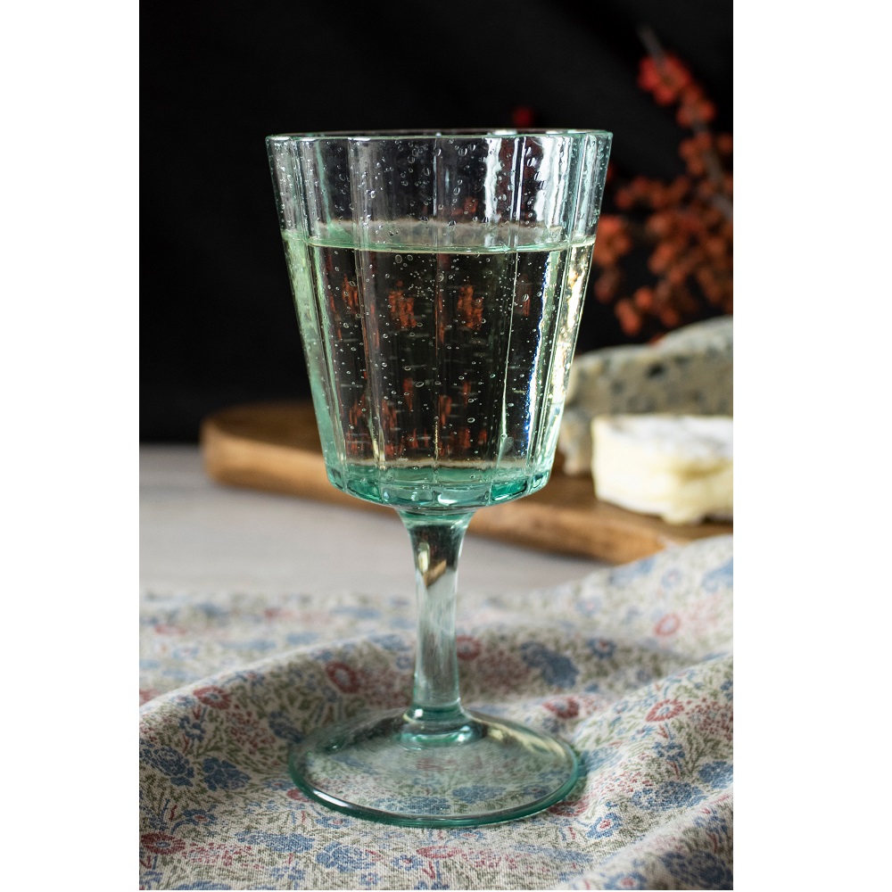 Ποτήρια Κρασιού 270ml Φ8,4xH16,3cm Πράσινο Φυσητό Γυαλί Σετ 4 τμχ Σε Συσκευασία Δώρου Laura Ashley LA183206 - 4