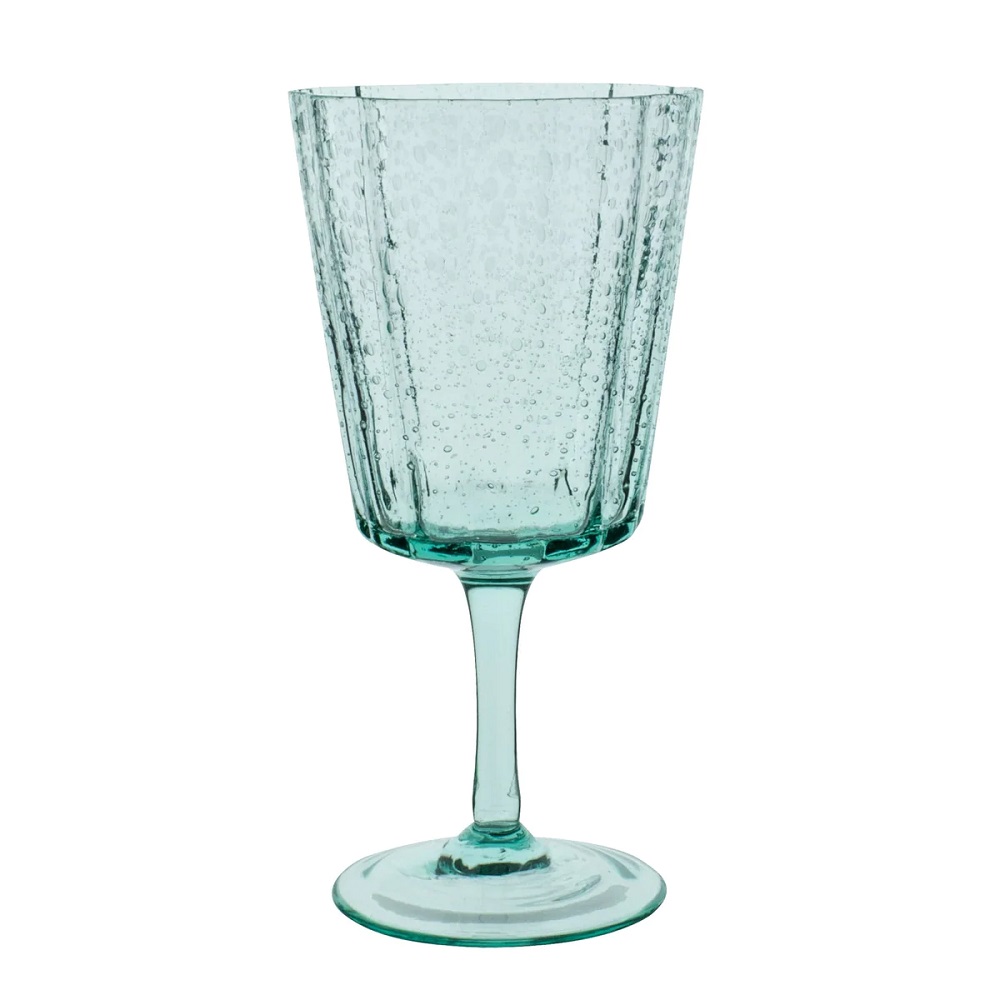 Ποτήρια Κρασιού 380ml Φ9,2xH17,9cm Πράσινο Φυσητό Γυαλί Σετ 4 τμχ Σε Συσκευασία Δώρου Laura Ashley LA183208 - 3