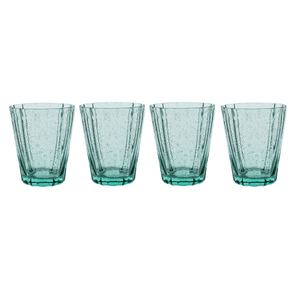 Ποτήρια Ουίσκι 250ml Φ8,3xH9,7cm Πράσινο Φυσητό Γυαλί Σετ 4 τμχ Σε Συσκευασία Δώρου Laura Ashley LA183202 - 1