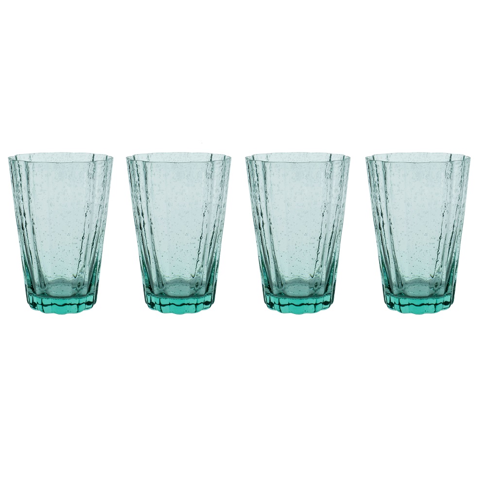 Ποτήρια Νερού 410ml Φ9xH12,9cm Πράσινο Φυσητό Γυαλί Σετ 4 τμχ Σε Συσκευασία Δώρου Laura Ashley LA183204 - 1