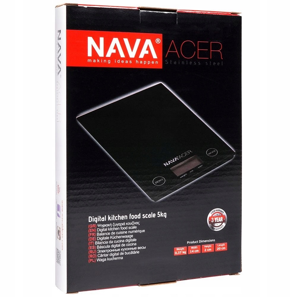 Ζυγαριά Κουζίνας Ψηφιακή 5kg LCD Acer Nava 10-274-011 - 5