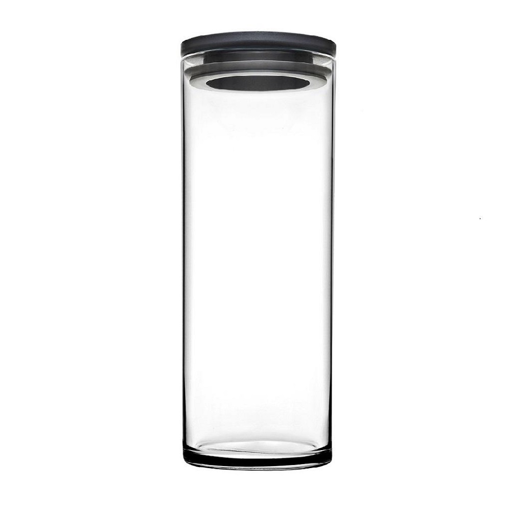 Δοχείο Γυάλινο Με Πλαστικό Καπάκι Γκρί 1230ml Ø9xH23,4cm Breakfast Club Pasabahce SP43756G2B - 1