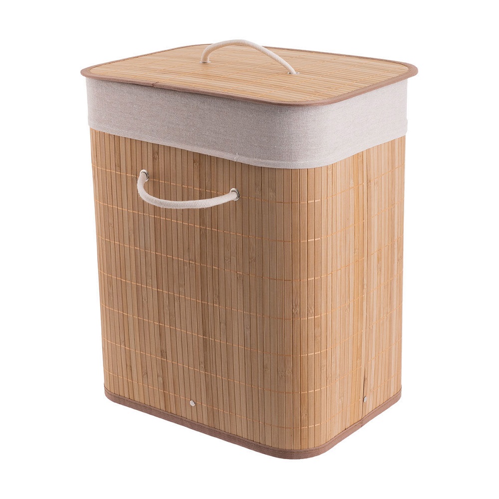 Καλάθι Απλύτων Ορθογώνιο Πτυσσόμενο 60Lt Bamboo Essentials εstia Home Art 02-12816 - 2