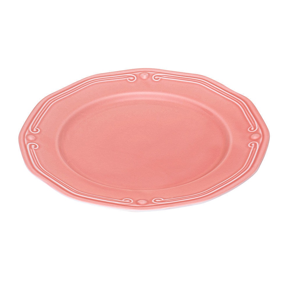 Πιάτο Ρηχό Πορσελάνης Ροζ Φ27cm Ανάγλυφο Athénée εstia Home Art 07-13547 - 2