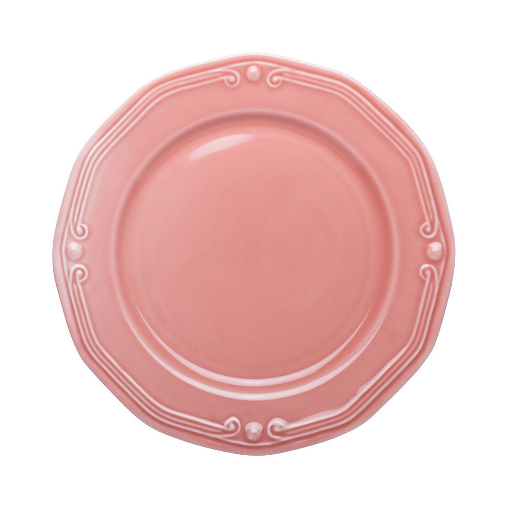 Πιάτο Ρηχό Πορσελάνης Ροζ Φ31cm Ανάγλυφο Athénée εstia Home Art 07-13578 - 1