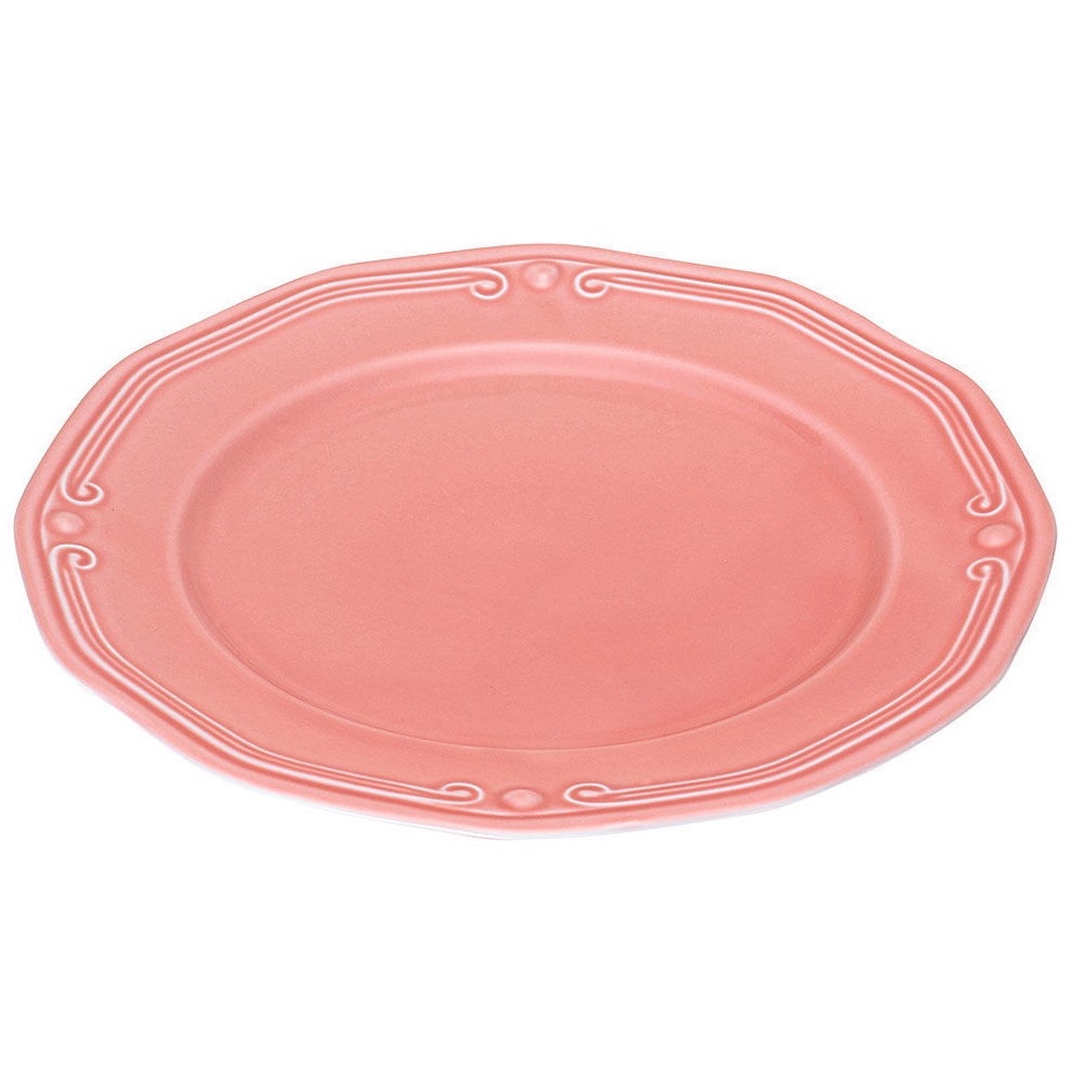 Πιάτο Ρηχό Πορσελάνης Ροζ Φ31cm Ανάγλυφο Athénée εstia Home Art 07-13578 - 2
