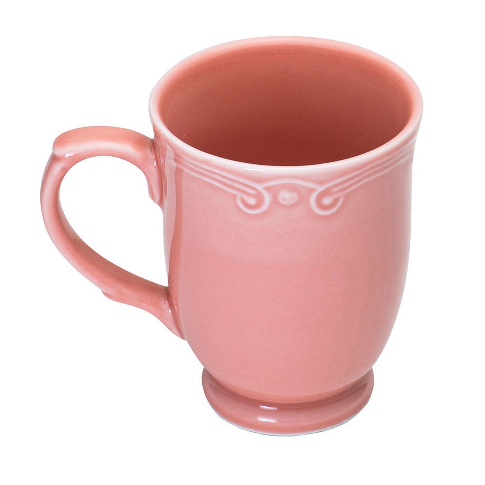 Κούπα 340ml Πορσελάνης Ροζ Ανάγλυφο Athénée εstia Home Art 07-13639 - 2
