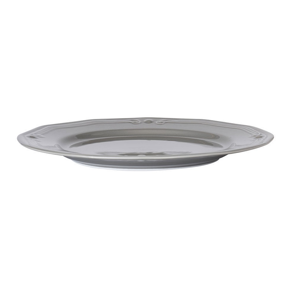 Πιάτο Ρηχό Πορσελάνης Γκρί Φ31cm Ανάγλυφο Athénée εstia Home Art 07-13684 - 3